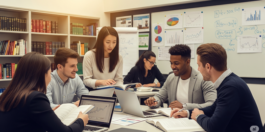 Students working on a group project