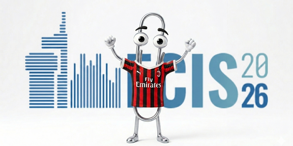 Clippy in front of the ECIS logo