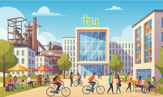 AI-generated illustration of studying in Dortmund